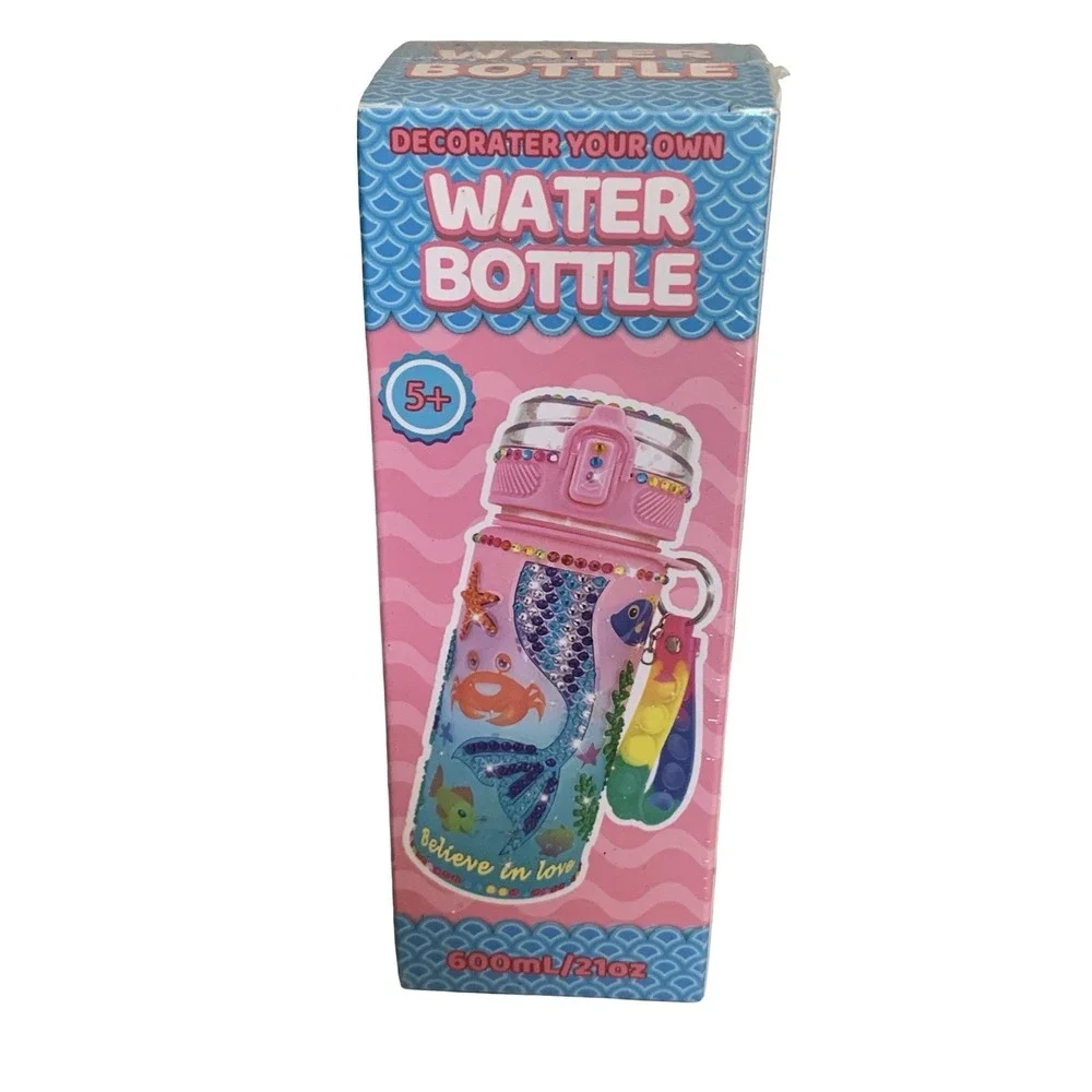 Joyfy Decorate Your Own Water Bottle Craft Kit Mermaid Diamond Art 21oz NEW